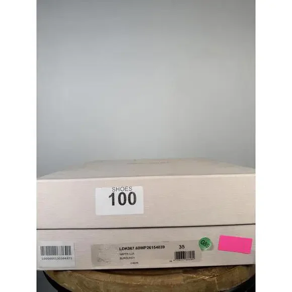 L’Autre Chose Burgundy Leather Ankle Boot Block Heel US 5 Made in Italy NWB - Picture 12 of 12